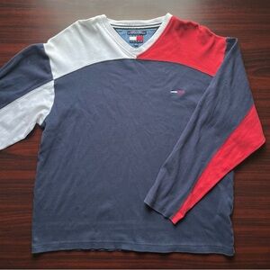 Vintage Tommy Hilfiger Color Block T Shirt Size XL